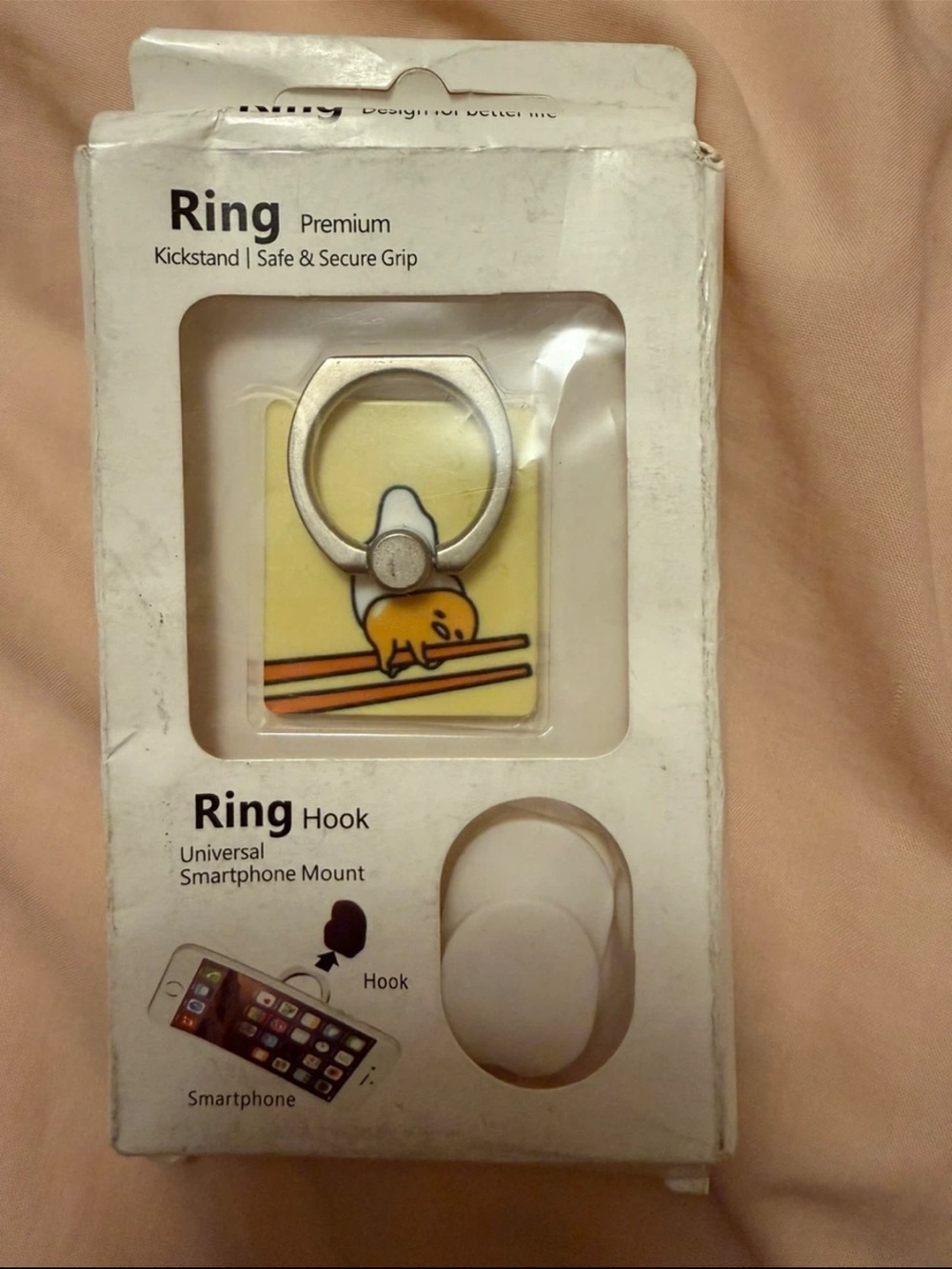 [3 FOR $10] Gudetama phone ring grip never used